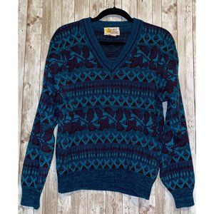 Vintage 90's Grandpa Men's South Mountain Sweater Size Medium V-Neck Sking